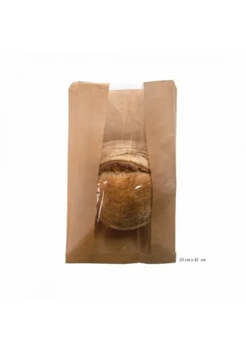 ÇİZGİLİ PENCERELİ ŞAMUA BASKISIZ KESE KAĞIDI 25X41 CM 5 kg