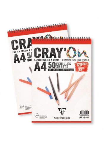 Clairefontaine Crayon Çizim Blok Üstten Spiralli 120gr A4 50 Sayfa