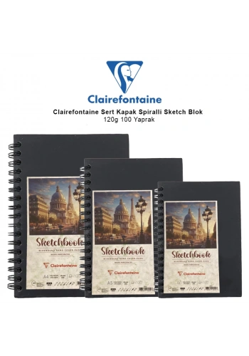 Clairefontaine Sert Kapak Spiralli Sketch Blok 120g 100 Yaprak