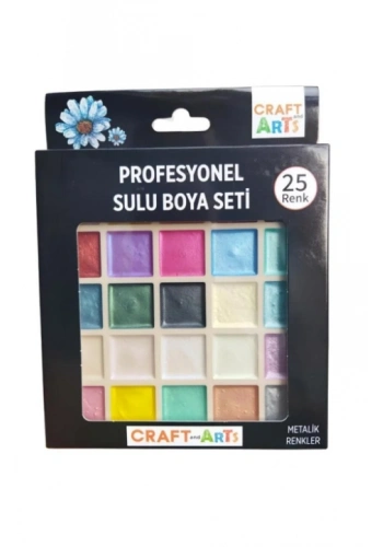 Craft And Arts Tablet Sulu Boya Seti Metalik Renkler 25 Renk