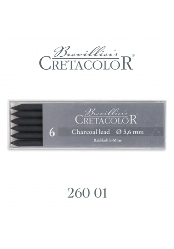 Cretacolor Charcoal Kömür Portmin Kalem Ucu 5.6mm 6lı Soft 26001