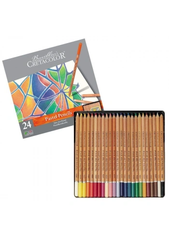 Cretacolor Fine Art Pastel Boya Kalemi Seti 24 Renk Metal Kutu