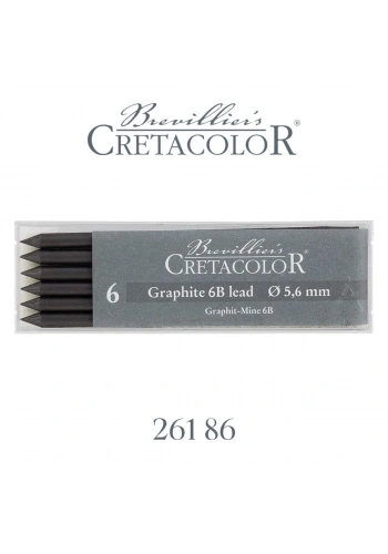 Cretacolor Portmin Kalem Ucu 5.6mm 6lı Graphite 6B 26186