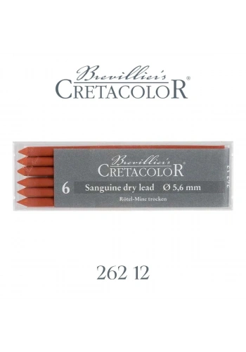 Cretacolor Portmin Kalem Ucu 5.6mm 6lı Sanguine Dry Medium 26212