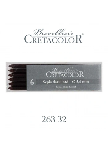 Cretacolor Portmin Kalem Ucu 5.6mm 6lı Sepia Dark 26332