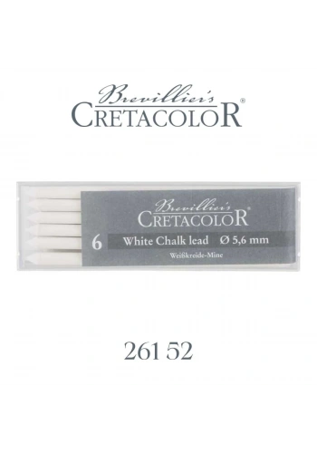 Cretacolor Portmin Kalem Ucu 5.6mm 6lı White Pastel Medium Beyaz Tebeşir 26152