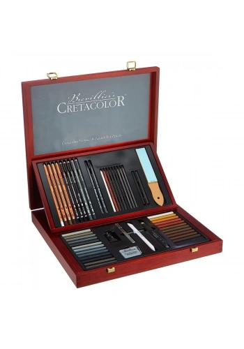 Cretacolor Selection Premium Çizim Seti Ahşap Kutu 53 Parça 40060