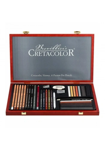 Cretacolor Ultimo Premium Çizim Seti Ahşap Kutu 36 Parça 40067