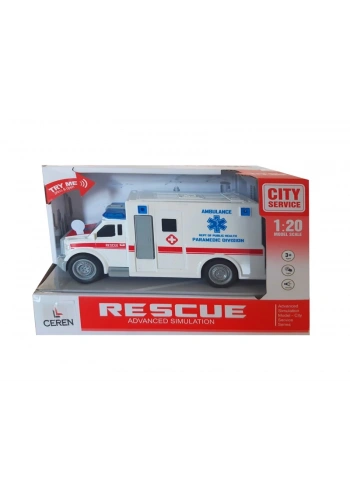 Ctoy Oyuncak Işıklı Ve Sesli Sürtmeli Ambulans 1:20 WY670A