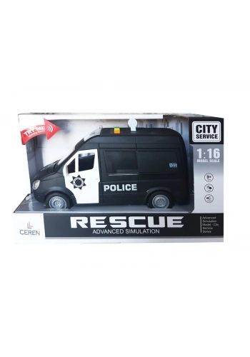 Ctoy Oyuncak Işıklı Ve Sesli Sürtmeli Polis Ve Ambulans Minibüs 1:16 (2 Asorti) WY590A/B/C