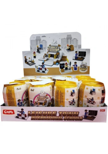 Ctoy Oyuncak Mini Bloklar Okul 12 Li Stant CTOY-755