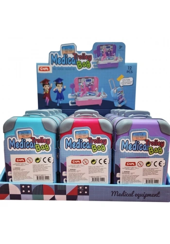 Ctoy Oyuncak Mini Çekçekli Doktor Çantası 12 Li Stant CTOY-9988-10
