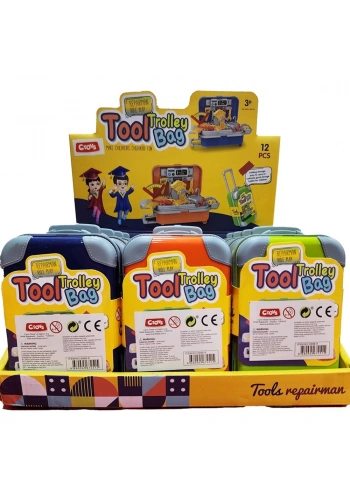 Ctoy Oyuncak Mini Çekçekli Tamir  Çantası 12 Li Stant CTOY-9988-8