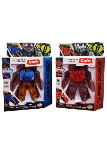 Ctoy Oyuncak Arabaya Dönüşebilen Mini Robot 12Li Stant CTOY-666-Z