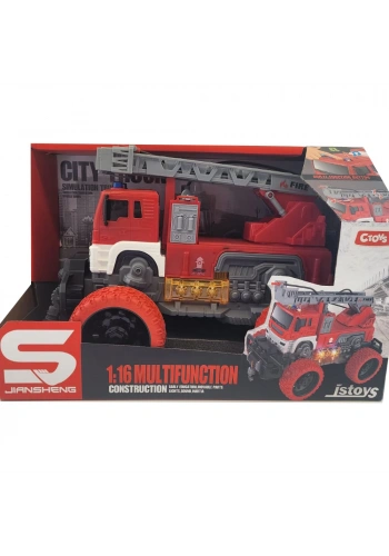 Ctoy Oyuncak Işıklı V Sesli Merdivenli İtfaiye Aracı 1:16