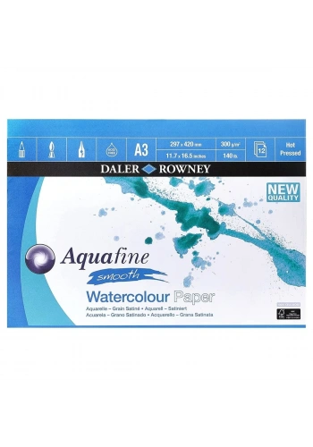 Daler Rowney Aquafine Smooth Sulu Boya Defteri 300gr A3 12yp