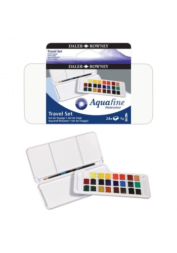 Daler Rowney Aquafine Travel Set Sulu Boya Seti 24 Renk Plastik Kutu