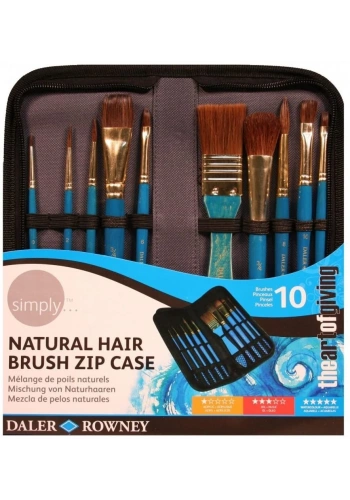 Daler Rowney Natural Hair 10lu Çantalı Fırça Seti