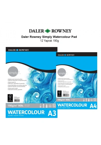 Daler Rowney Simply Watercolour Pad 12 Yaprak 190g