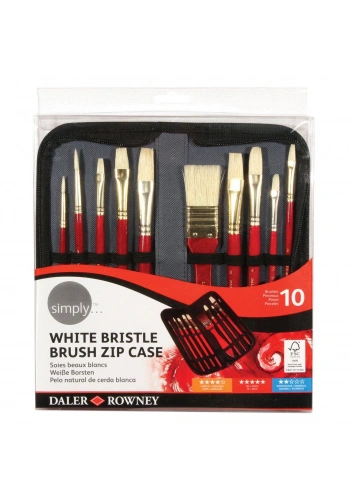 Daler Rowney White Bristle 10lu Çantalı Fırça Seti