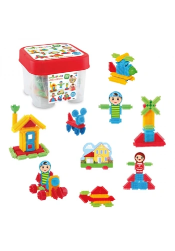 Dede Oyuncak Kaktüs Blok Kova 80 Parça 03316