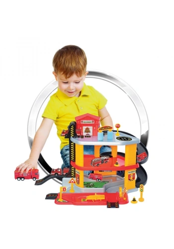 Dede Oyuncak Üç Katlı İtfaiye Garaj Seti 03345