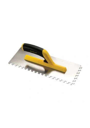 Dekor Hassan Seramik Malası Açık Plastik Saplı Kare Diş 10x10 mm Yay Çeliği 30 Cm