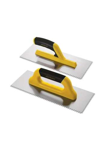 Dekor Hassan Seramik Malası Kapalı Plastik Saplı Üçgen Dişli Paslanmaz Çelik 30 Cm