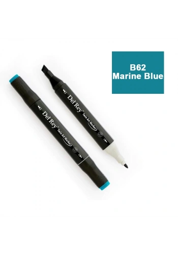 DEL REY TWIN MARKER B62 MARİNE BLUE ÇİFT UÇLU GRAFİK KALEMİ MN-DR062
