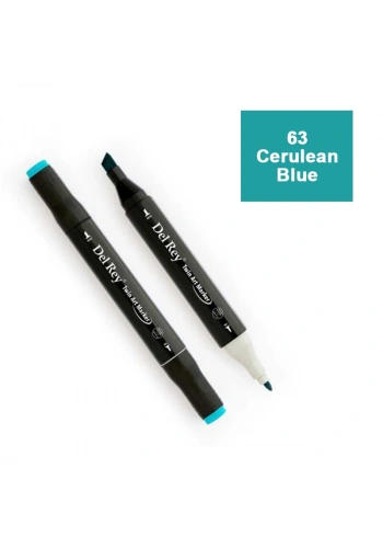 DEL REY TWIN MARKER B63 CARULEAN BLUE ÇİFT UÇLU GRAFİK KALEMİ MN-DR063