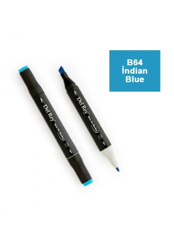 DEL REY TWIN MARKER B64 İNDİAN BLUE ÇİFT UÇLU GRAFİK KALEMİ MN-DR064