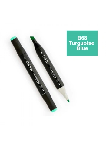 DEL REY TWIN MARKER B68 TURGUOİSE BLUE ÇİFT UÇLU GRAFİK KALEMİ MN-DR068