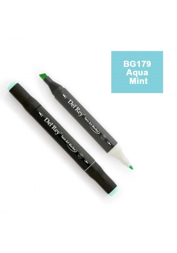 DEL REY TWIN MARKER BG179 AQUA MİNT ÇİFT UÇLU GRAFİK KALEMİ MN-DR179