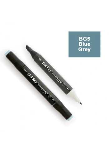 DEL REY TWIN MARKER BG5 BLUE GREY ÇİFT UÇLU GRAFİK KALEMİ MN-DRBG5