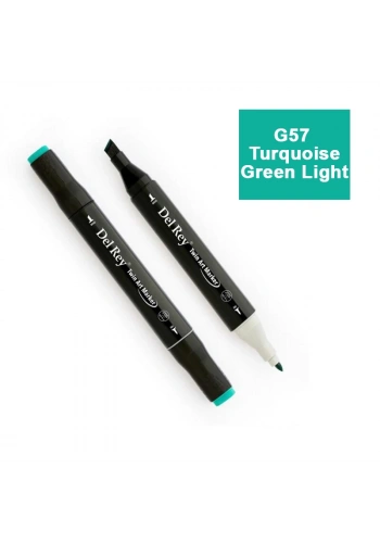 DEL REY TWIN MARKER BG57 TURQUOİSE GREEN LİGHT ÇİFT UÇLU GRAFİK KALEMİ MN-DR057