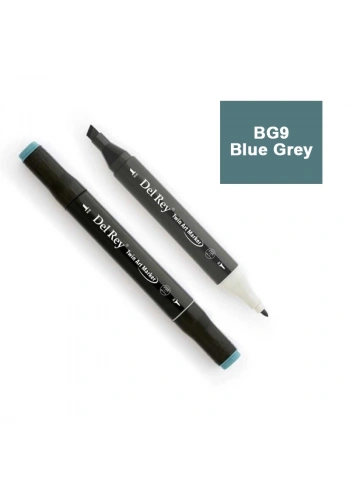 DEL REY TWIN MARKER BG9 BLUE GREY ÇİFT UÇLU GRAFİK KALEMİ MN-DRBG9