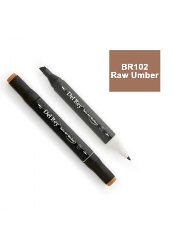 DEL REY TWIN MARKER BR102 RAW UMBER ÇİFT UÇLU GRAFİK KALEMİ MN-DR102