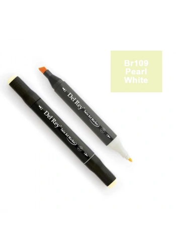 DEL REY TWIN MARKER BR109 PEARL WHİTE ÇİFT UÇLU GRAFİK KALEMİ MN-DR109