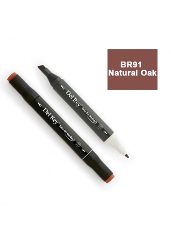 DEL REY TWIN MARKER BR91 NATURAL OAK ÇİFT UÇLU GRAFİK KALEMİ MN-DR091
