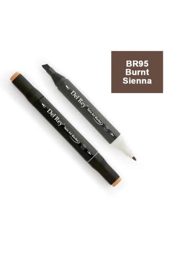 DEL REY TWIN MARKER BR95 BURNT SİENNA ÇİFT UÇLU GRAFİK KALEMİ MN-DR095