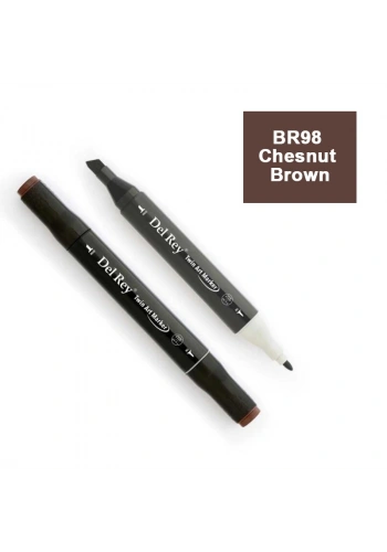 DEL REY TWIN MARKER BR98 CHESNUT BROWN ÇİFT UÇLU GRAFİK KALEMİ MN-DR098