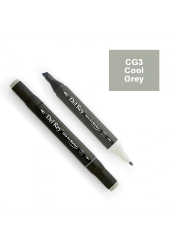DEL REY TWIN MARKER CG3 COOL GREY ÇİFT UÇLU GRAFİK KALEMİ MN-DRCG3