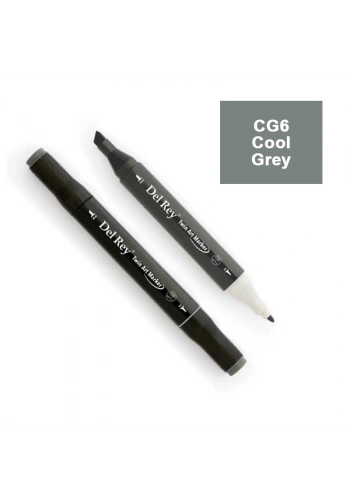 DEL REY TWIN MARKER CG6 COOL GREY ÇİFT UÇLU GRAFİK KALEMİ MN-DRCG6