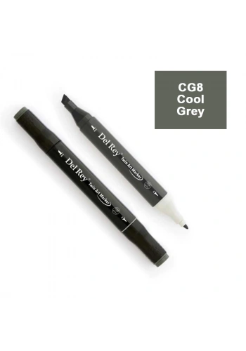 DEL REY TWIN MARKER CG8 COOL GREY ÇİFT UÇLU GRAFİK KALEMİ MN-DRCG8