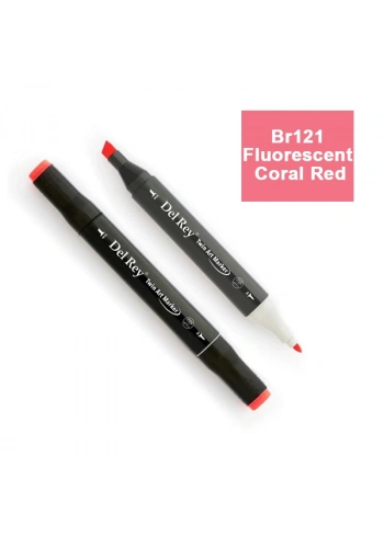 DEL REY TWIN MARKER F121 FLUORESCENT CORAL RED ÇİFT UÇLU GRAFİK KALEMİ MN-DR121