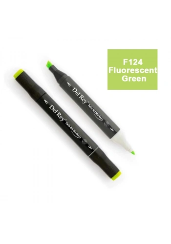 DEL REY TWIN MARKER F124 FLUORESCENT GREEN ÇİFT UÇLU GRAFİK KALEMİ MN-DR124