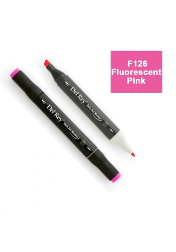 DEL REY TWIN MARKER F126 FLUORESCENT PİNK ÇİFT UÇLU GRAFİK KALEMİ MN-DR126