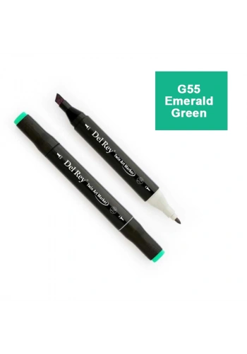DEL REY TWIN MARKER G55 EMERALD GREEN ÇİFT UÇLU GRAFİK KALEMİ MN-DR055