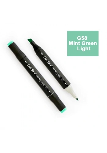 DEL REY TWIN MARKER G58 MİNT GREEN LİGHT ÇİFT UÇLU GRAFİK KALEMİ MN-DR058