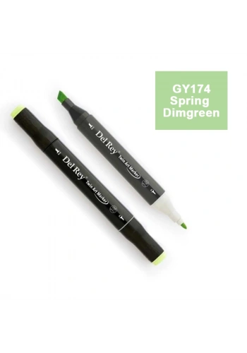 DEL REY TWIN MARKER GY174 SPRİNG DİMGREEN ÇİFT UÇLU GRAFİK KALEMİ MN-DR174